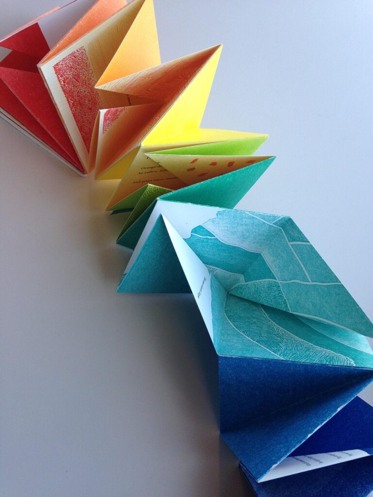 rainbow, origami, shape, paper, creativity, blue rainbow, blue paper, nature, blue creative